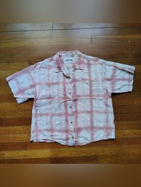 Story Mfg. Womens Bowling Moon Tie Dye Organic Cotton Short Sleeve Shirt Small